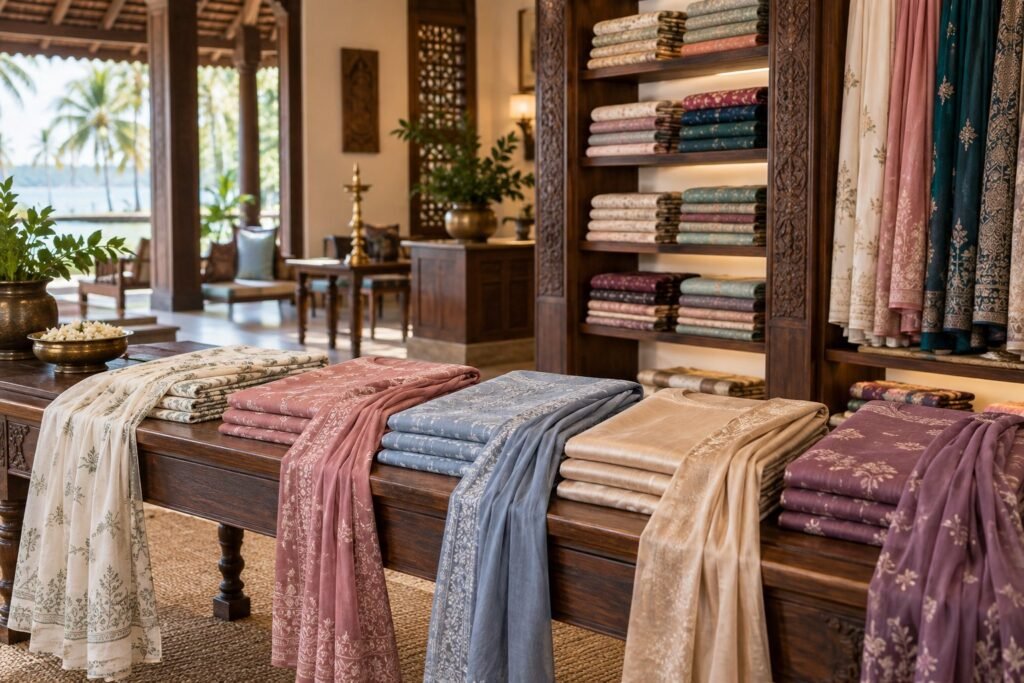 Cotton and festive embroidered churidar sets for Kozhikode customers