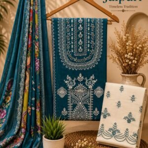 Pure Cotton Embroidered Churidar Material – Design 04