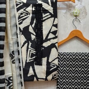 Pure Cotton Embroidered Churidar Material – Design 06