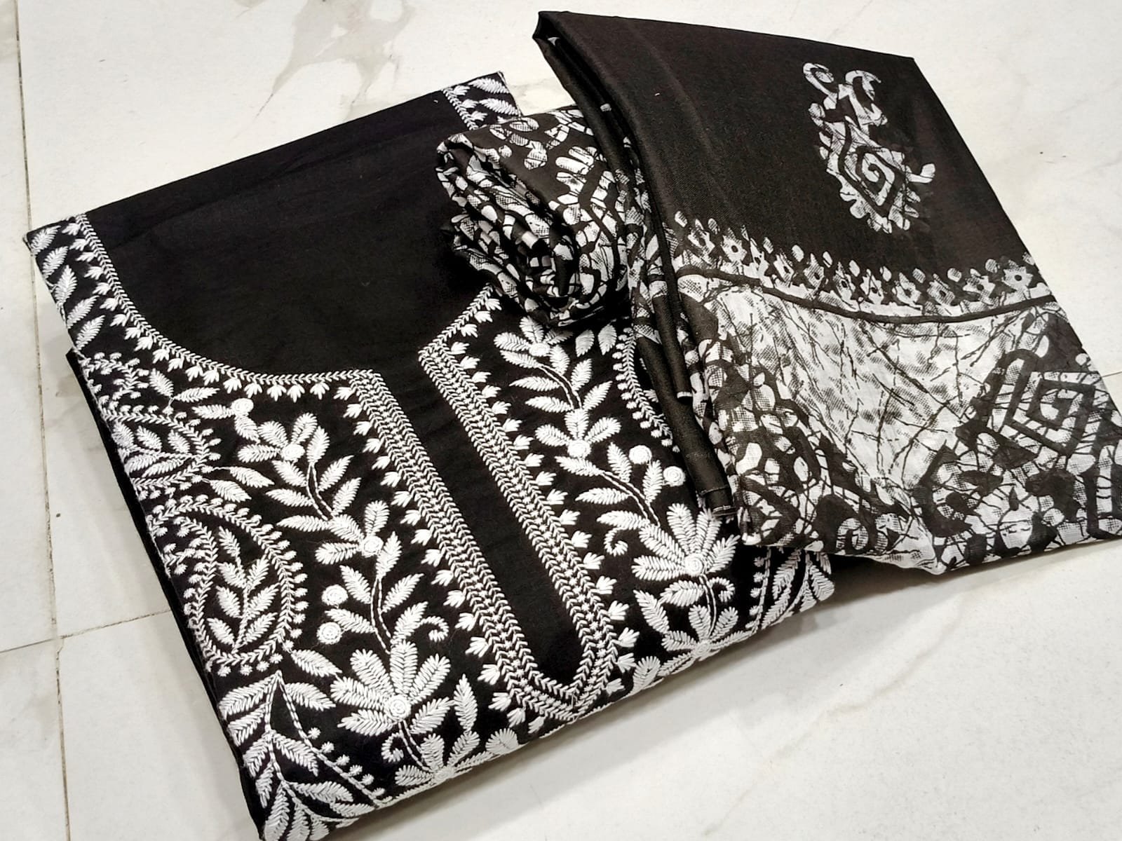 Pure Cotton Embroidered Churidar Material – Design 07
