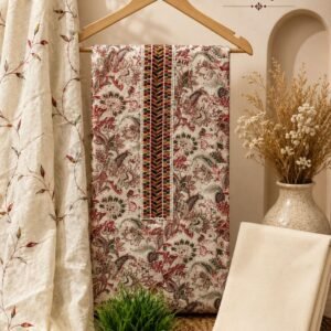 Pure Cotton Embroidered Churidar Material – Design 09