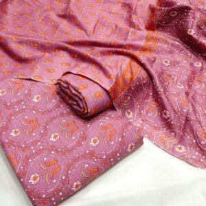 Original Rayon Jaipuri Print Churidar Material – Dusty Rose Paisley