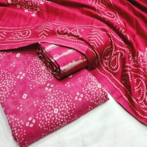 Original Rayon Jaipuri Print Churidar Material – Rani Pink Bandhani